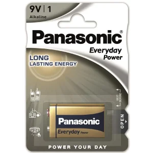 Батарейка Panasonic EVERYDAY POWER лужна 6LR61(6LF22, MN1604, MX1604, Крона) блістер, 1 шт., 6LR61REE/1B UA